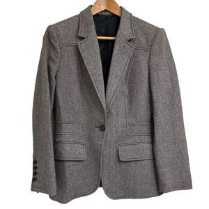 Gucci Herringbone Pattern Tailored Jacket Size 44 Brown Ladies Used